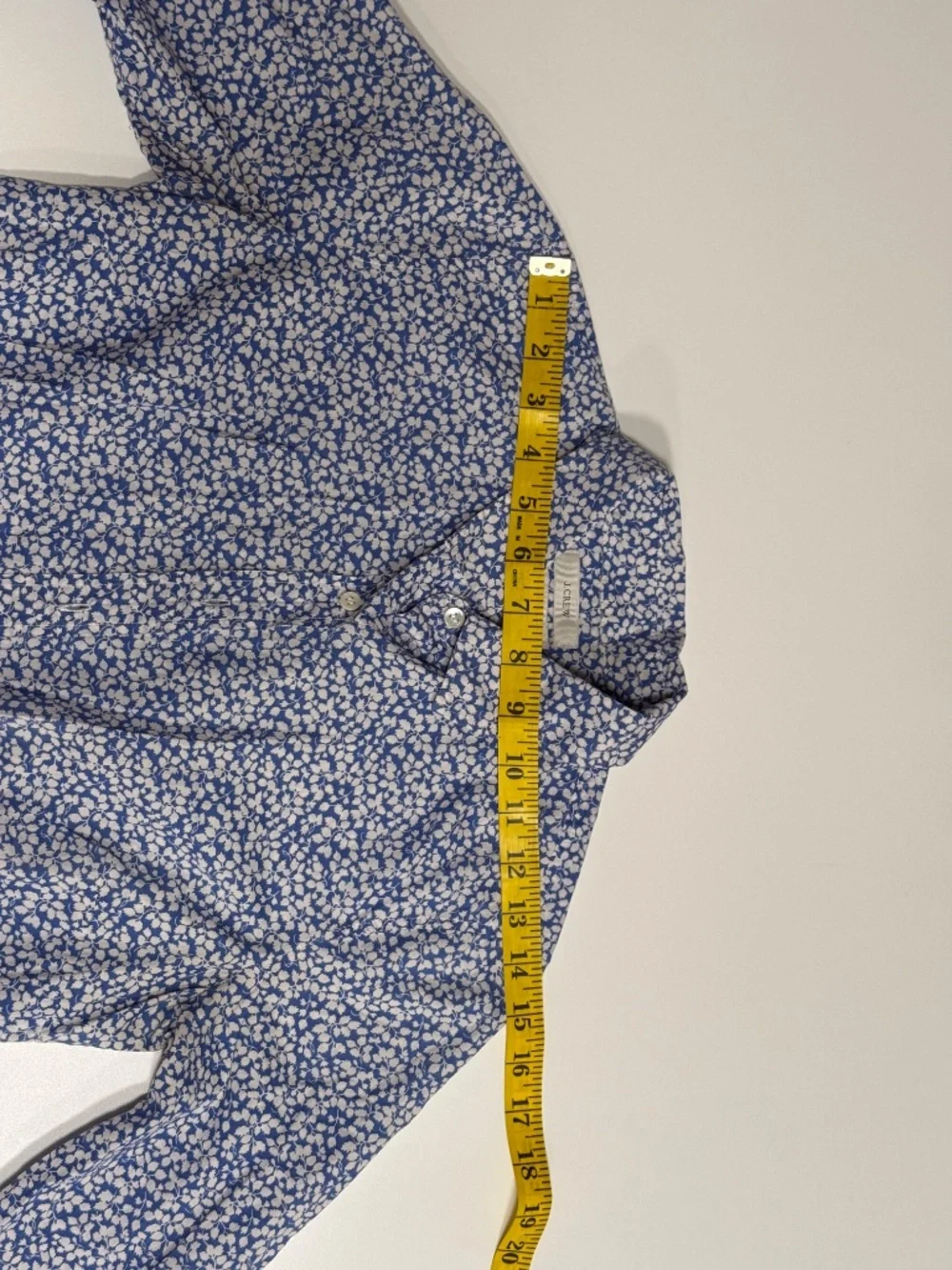 J. Crew Perfect Shirt, Blue and White Floral Long Sleeve Button Down, Size 2 - Picture 8 of 12